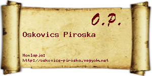 Oskovics Piroska névjegykártya