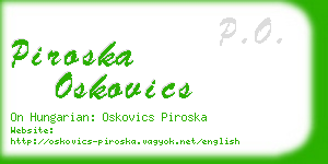 piroska oskovics business card